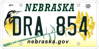 NE license plate DRA854