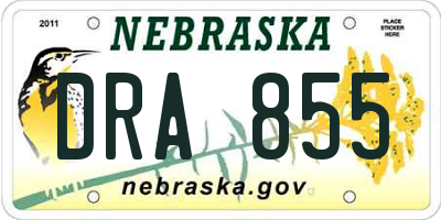 NE license plate DRA855