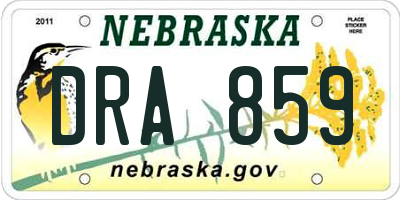 NE license plate DRA859