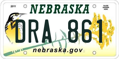 NE license plate DRA861