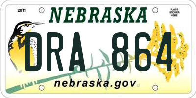NE license plate DRA864