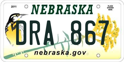 NE license plate DRA867