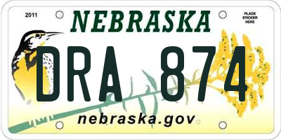 NE license plate DRA874