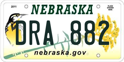 NE license plate DRA882