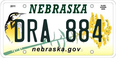 NE license plate DRA884