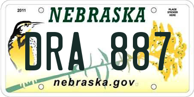 NE license plate DRA887