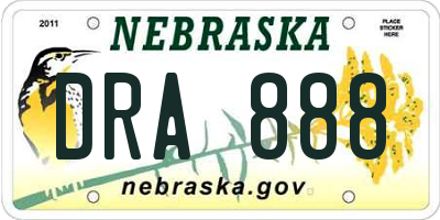 NE license plate DRA888