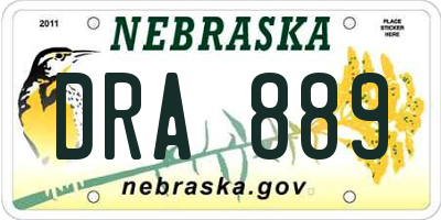 NE license plate DRA889