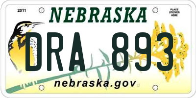 NE license plate DRA893