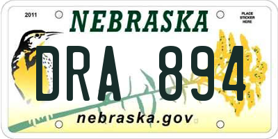 NE license plate DRA894