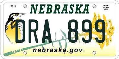 NE license plate DRA899