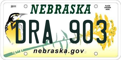 NE license plate DRA903