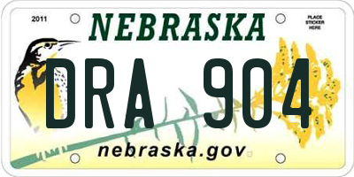 NE license plate DRA904