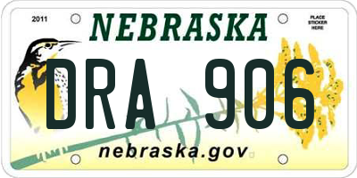 NE license plate DRA906