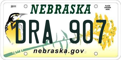 NE license plate DRA907