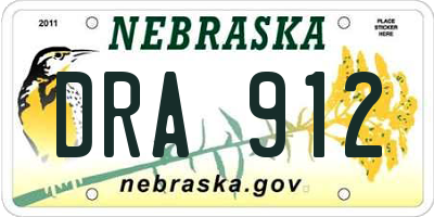 NE license plate DRA912