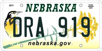 NE license plate DRA919