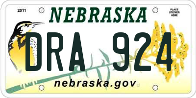 NE license plate DRA924