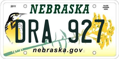 NE license plate DRA927