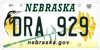 NE license plate DRA929