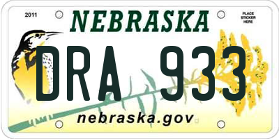 NE license plate DRA933