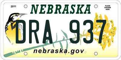 NE license plate DRA937