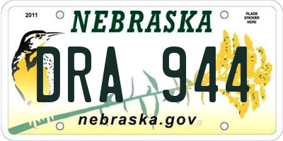 NE license plate DRA944