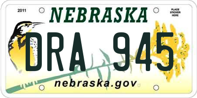 NE license plate DRA945