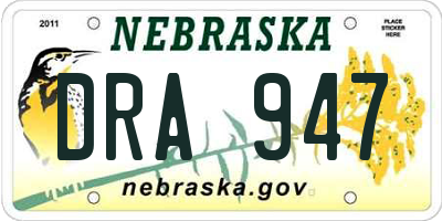 NE license plate DRA947