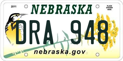 NE license plate DRA948