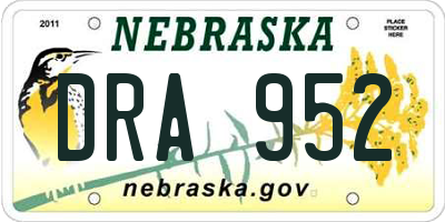 NE license plate DRA952