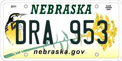 NE license plate DRA953