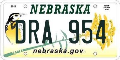 NE license plate DRA954