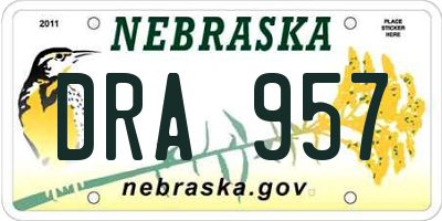 NE license plate DRA957