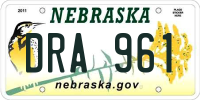 NE license plate DRA961