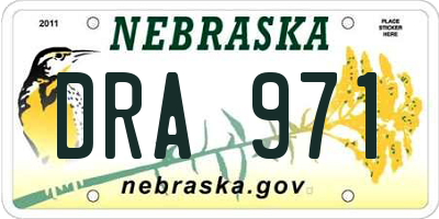 NE license plate DRA971