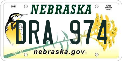 NE license plate DRA974