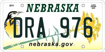 NE license plate DRA976
