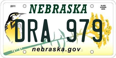 NE license plate DRA979