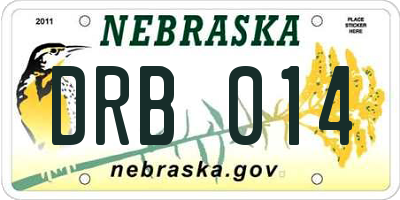 NE license plate DRB014