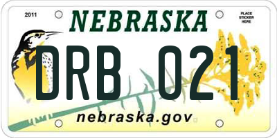 NE license plate DRB021