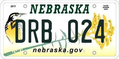 NE license plate DRB024