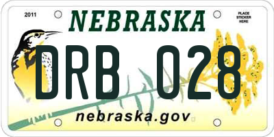 NE license plate DRB028