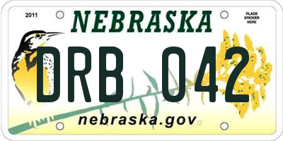 NE license plate DRB042