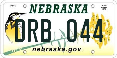 NE license plate DRB044