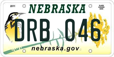 NE license plate DRB046