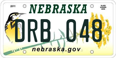 NE license plate DRB048