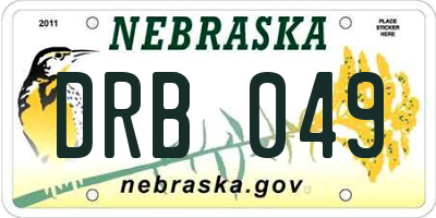 NE license plate DRB049