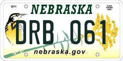 NE license plate DRB061