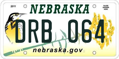 NE license plate DRB064